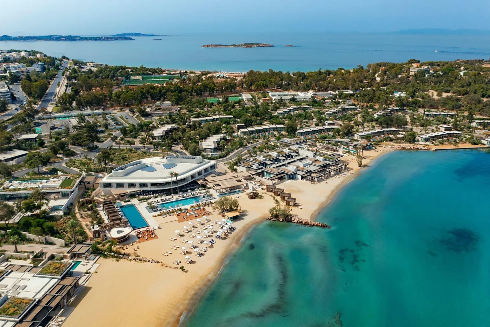 Strand des One&Only Aesthesis an der Athener Riviera von oben