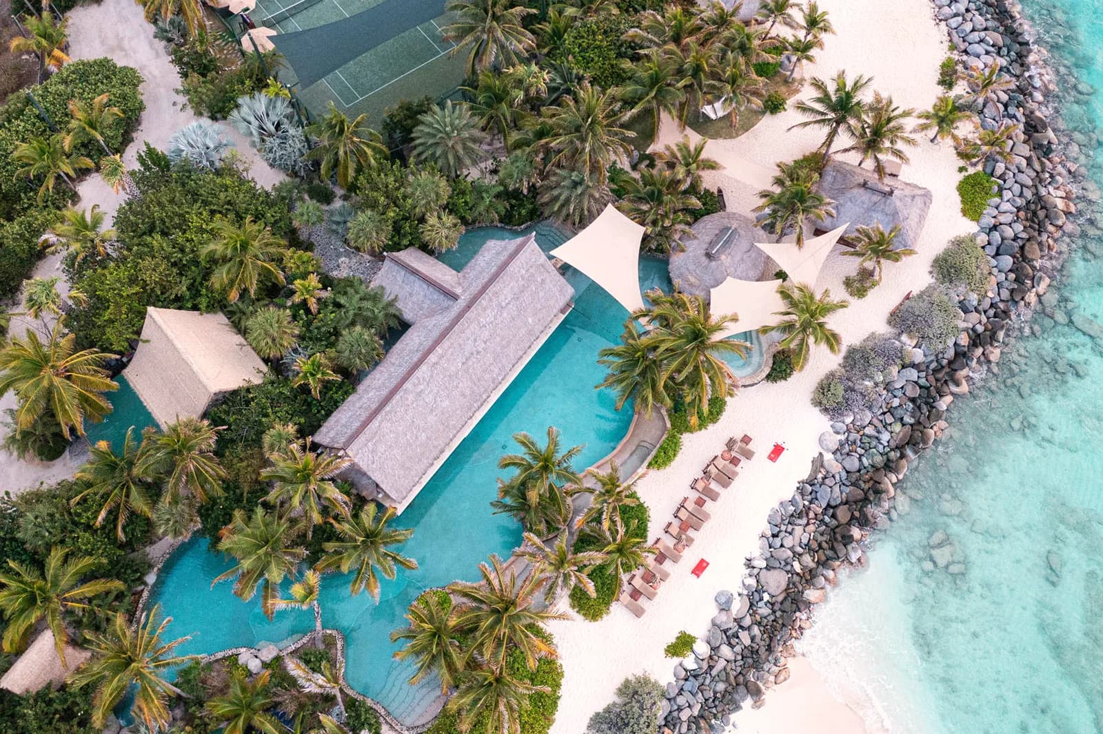 Meer und Pool Luftaufnahme – Necker Island