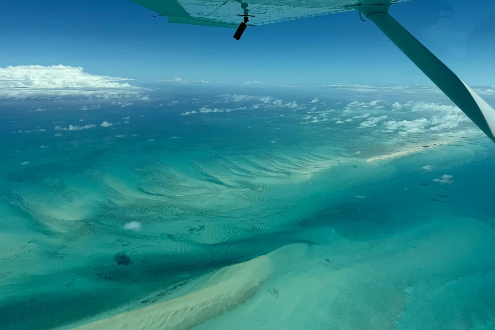 Tragfläche Sandbank Luftaufnahme – Bahamas