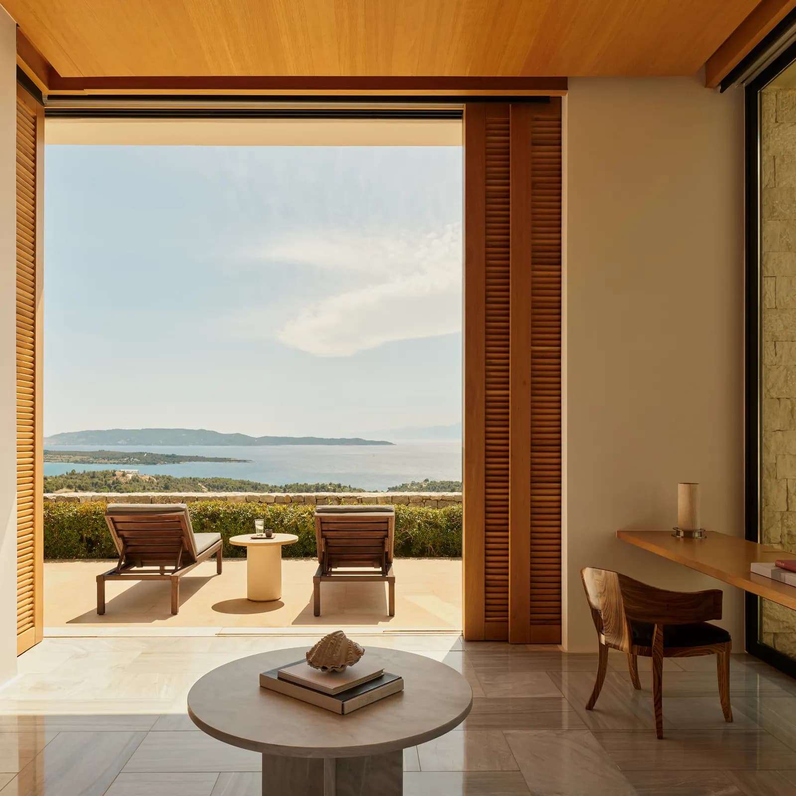 Amanzoe Resort – Blick aus einer Villa über die Ägäis