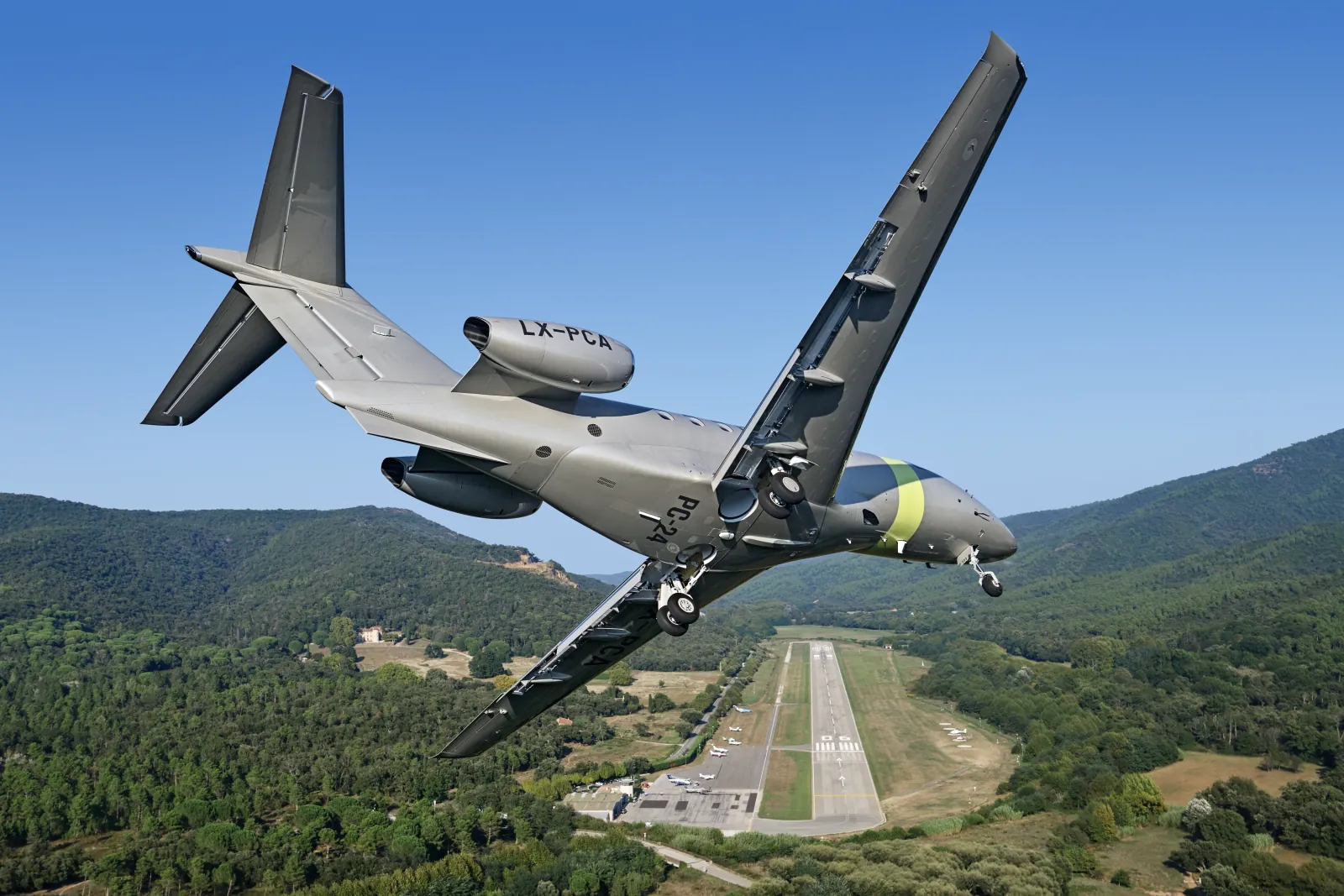 Pilatus PC-24 im Anflug auf einen Platz an der Côte d’Azur